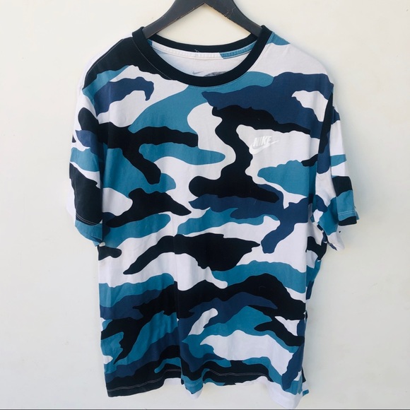 nike blue camo t shirt